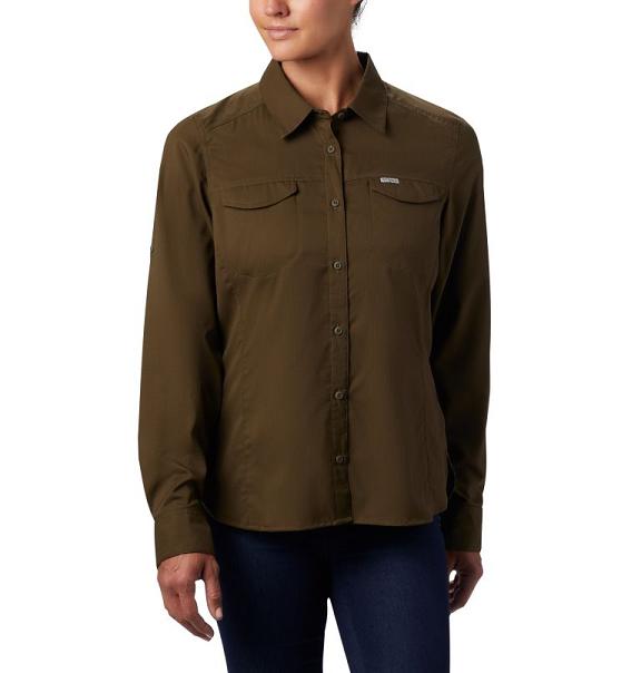 Columbia Silver Ridge Shirts Olive Green For Women's NZ43165 New Zealand